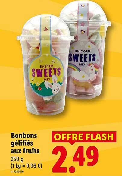 Bonbons gélifiés aux fruits