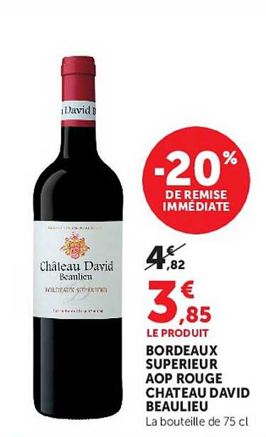 BORDEAUX SUPERIEUR AOP ROUGE CHATEAU DAVID BEAULIEU