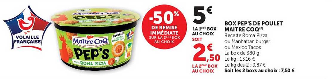 BOX PEP'S DE POULET MAITRE COQ