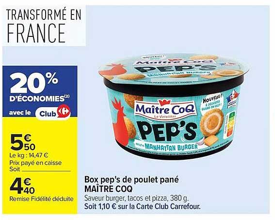 Box pep's de poulet pané MAÎTRE COQ