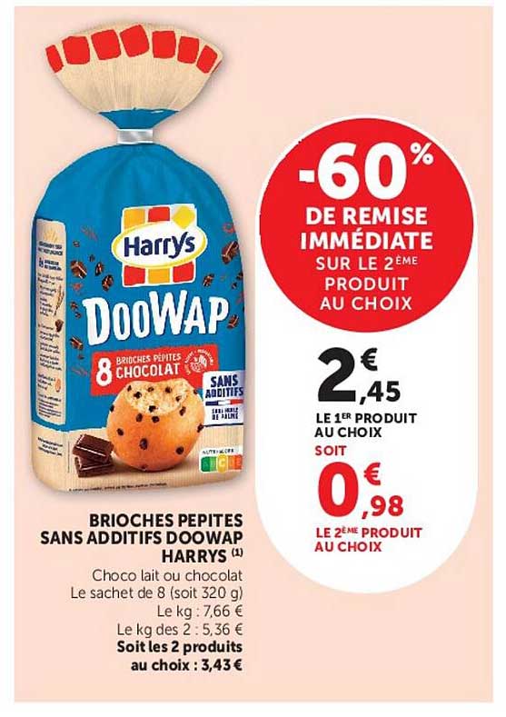 BRIOCHES PETITES SANS ADDITIFS DOOWAP HARRYS