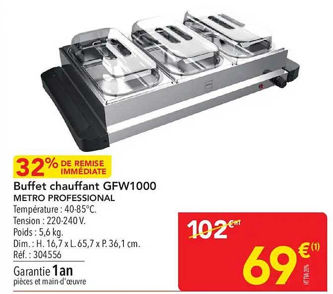 Buffet chauffant GFW1000