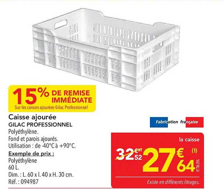 Caisse ajourée GILAC PROFESSIONNEL