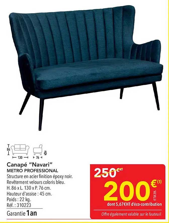Canapé “Navari” METRO PROFESSIONAL