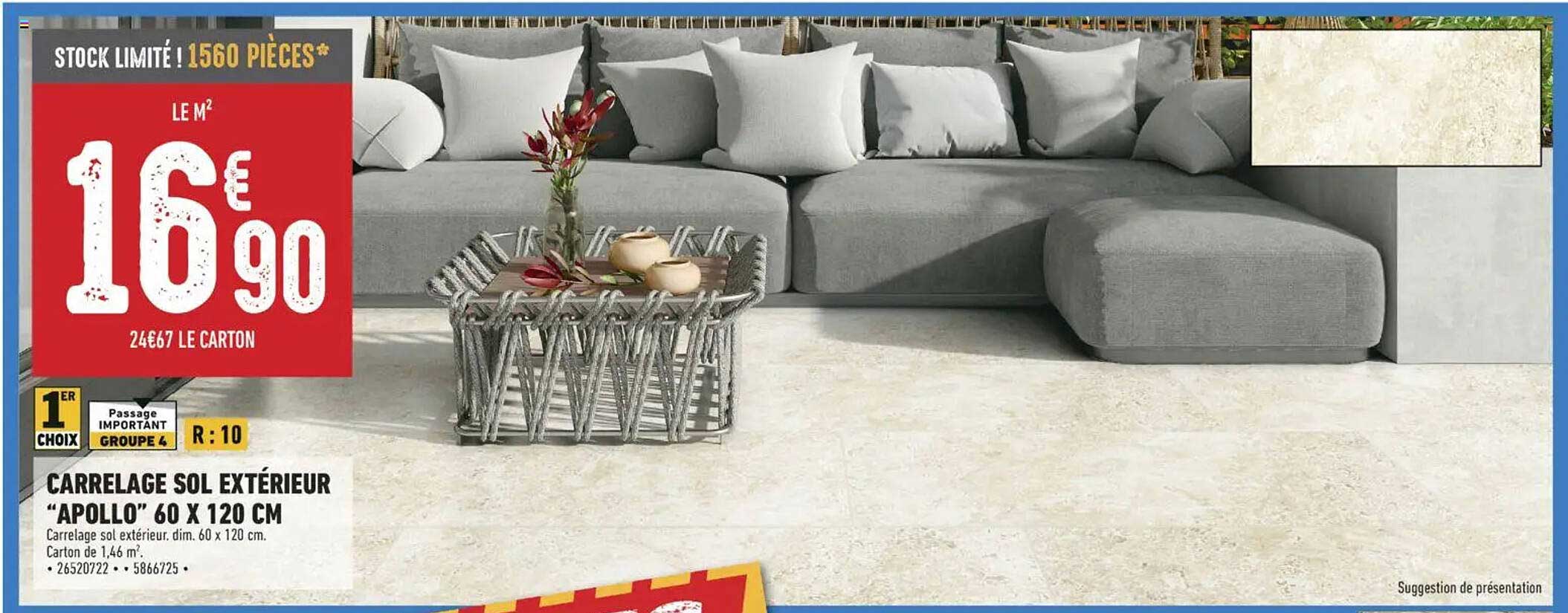 CARRELAGE SOL EXTÉRIEUR “APOLLO” 60 X 120 CM