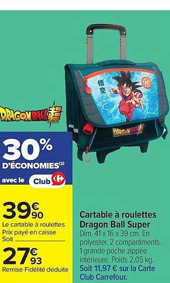 Cartable à roulettes Dragon Ball Super