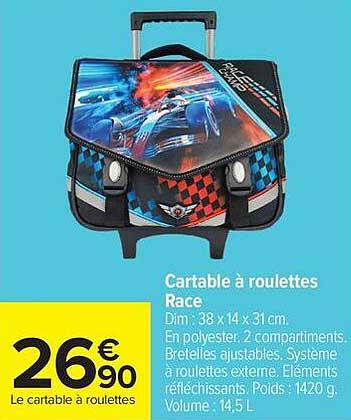 Cartable à roulettes Race