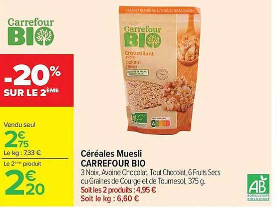 Céréales Muesli CARREFOUR BIO