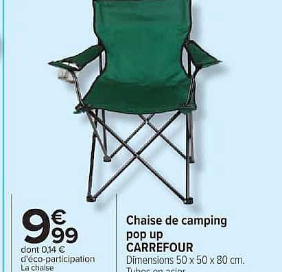 Chaise de camping pop up CARREFOUR