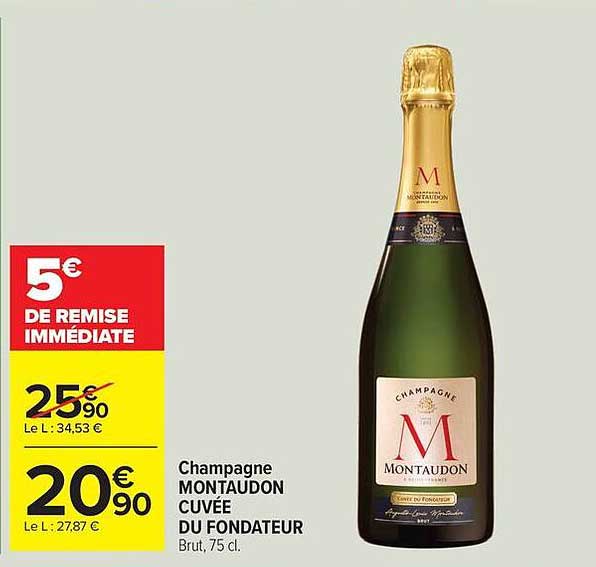 Champagne MONTAUDON CUVÉE DU FONDATEUR Brut, 75 cl.