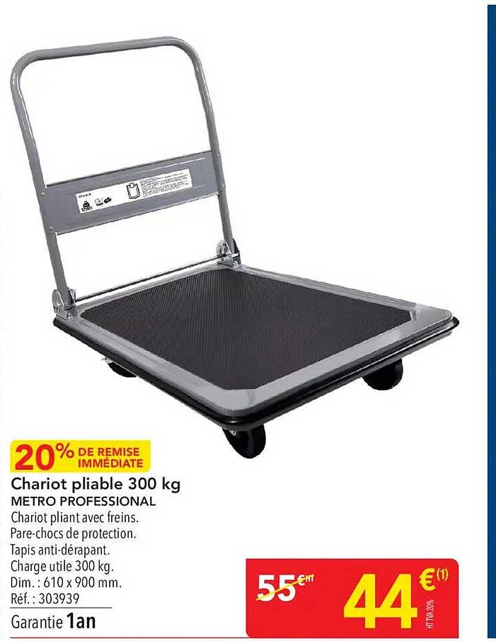 Chariot pliable 300 kg