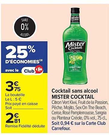 Cocktail sans alcool MISTER COCKTAIL