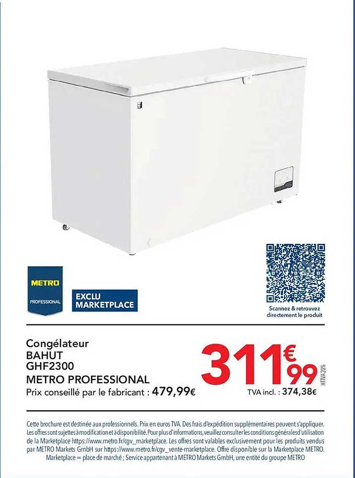 Congélateur BAHUT GHF2300 METRO PROFESSIONAL