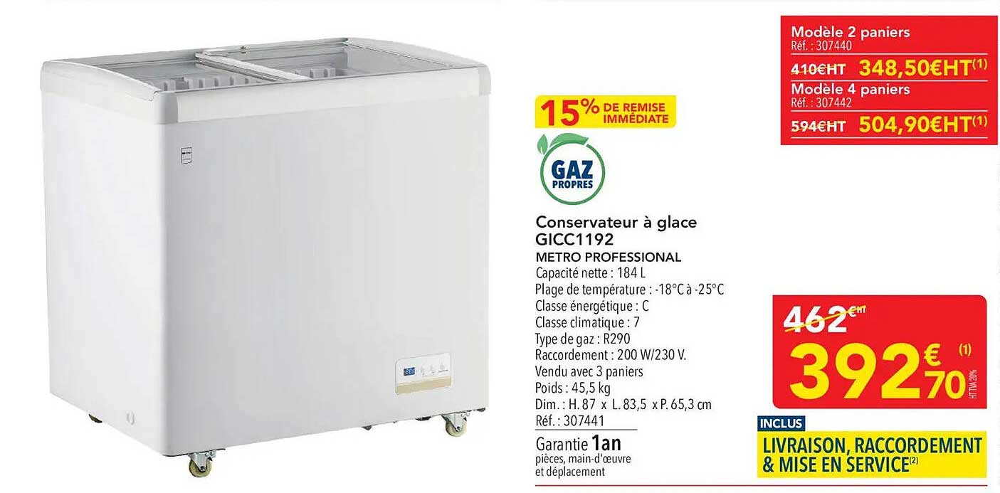 Conservateur à glace GICC1192 METRO PROFESSIONAL