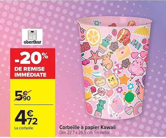 Corbeille à papier Kawaii