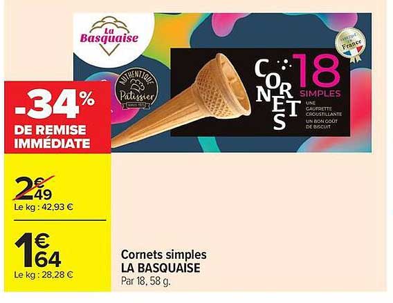 Cornets simples LA BASQUAISE