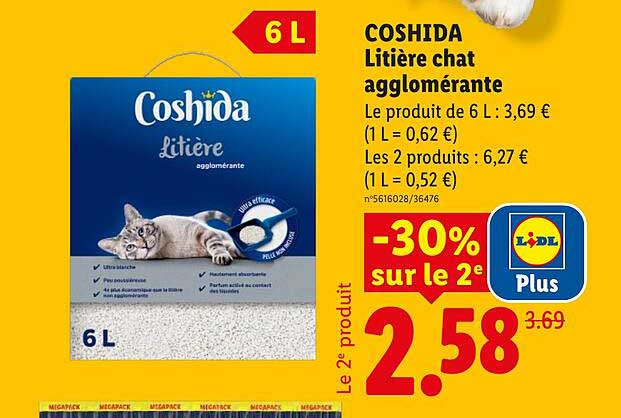 COSHIDA Litière chat agglomérante