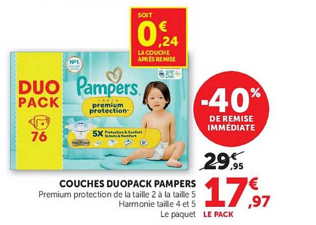 COUCHES DUOPACK PAMPERS