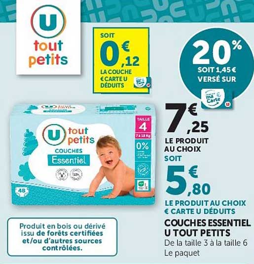 COUCHES ESSENTIEL U TOUT PETITS