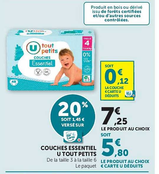 COUCHES ESSENTIEL U TOUT PETITS