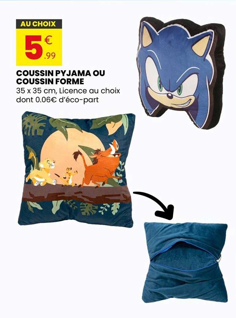 COUSSIN PYJAMA OU COUSSIN FORME