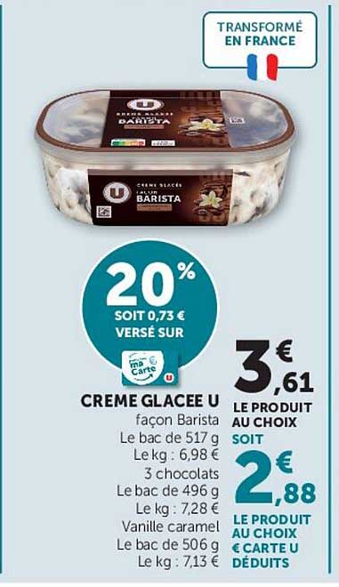CREME GLACEE U façon Barista