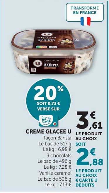 CREME GLACEE U façon Barista