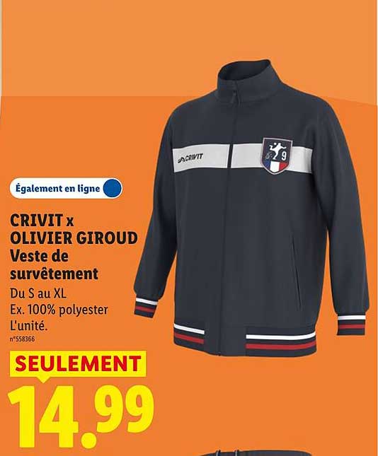 CRIVIT x OLIVIER GIROUD Veste de survêtement