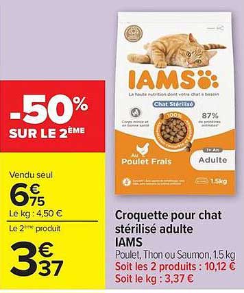 Croquette pour chat stérilisé adulte IAMS