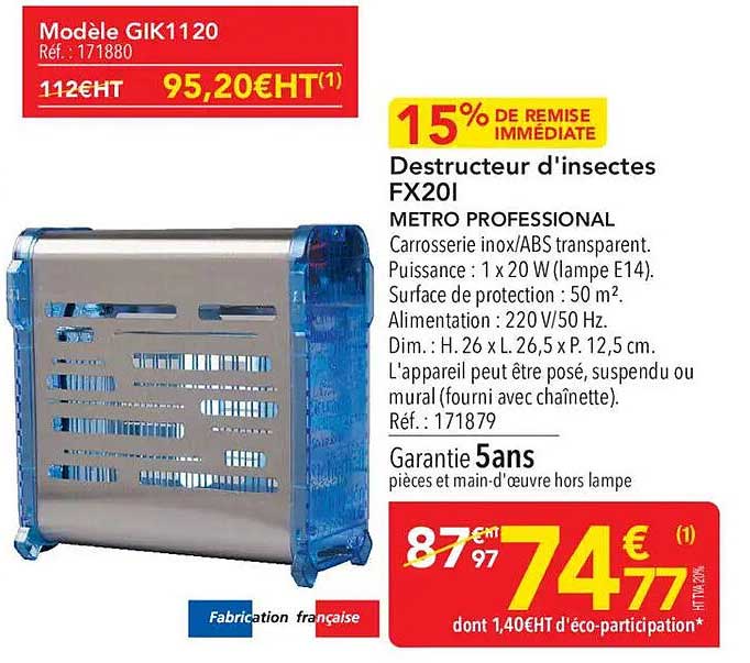 Destructeur d'insectes FX20I