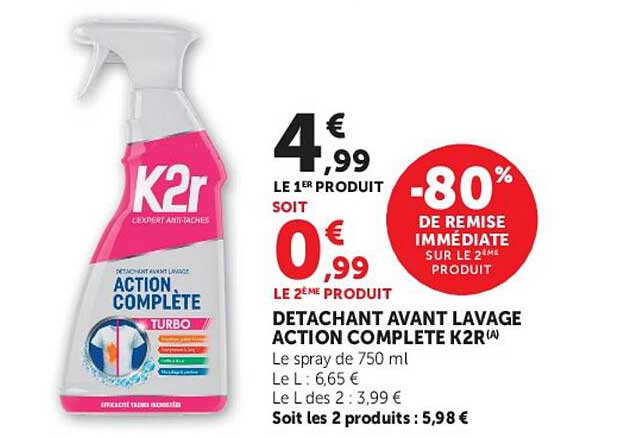 DETACHANT AVANT LAVAGE ACTION COMPLETE K2R