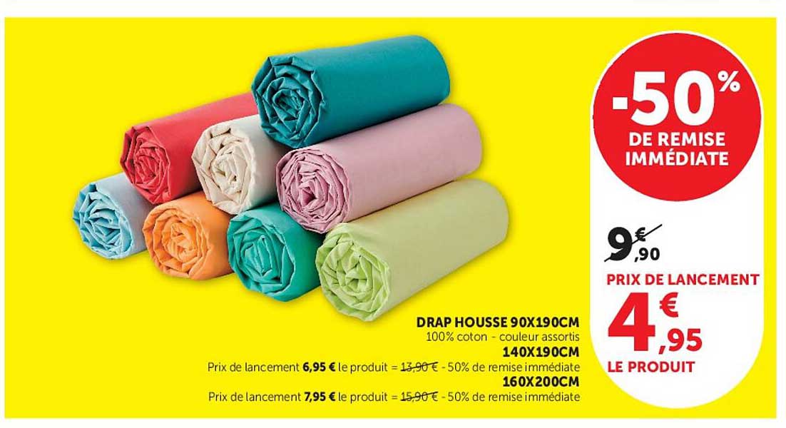 DRAP HOUSSE 90X190CM