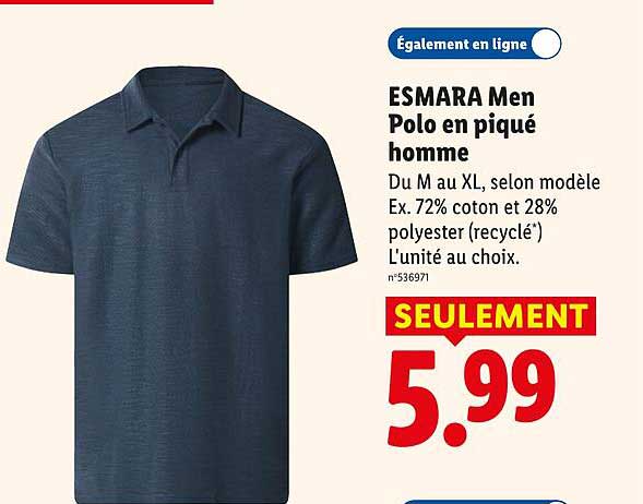 ESMARA Men Polo en piqué homme