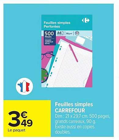 Feuilles simples CARREFOUR
