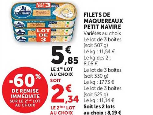 FILETS DE MAQUEREAUX PETIT NAVIRE