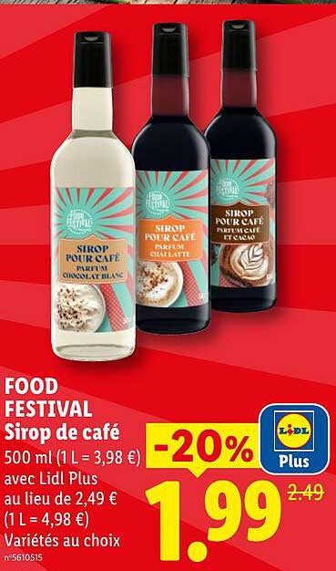 FOOD FESTIVAL Sirop de café 500 ml