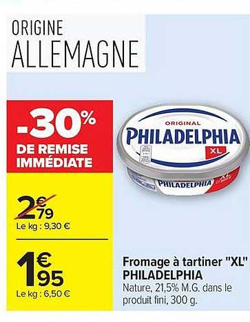 FROMAGE A TARTINER "XL" PHILADELPHIA
