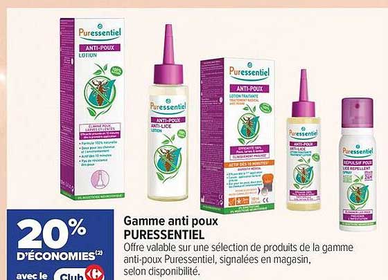 Gamme anti poux PURESSENTIEL