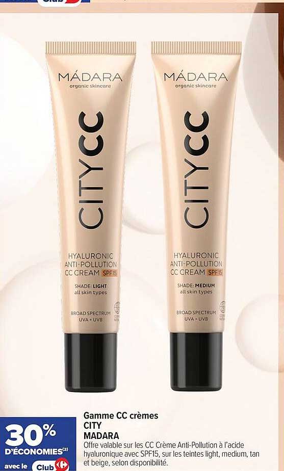 Gamme CC crèmes CITY MADARA