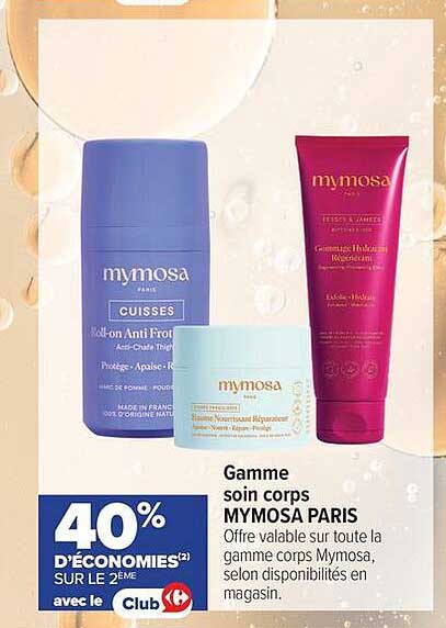 Gamme soin corps MYMOSA PARIS