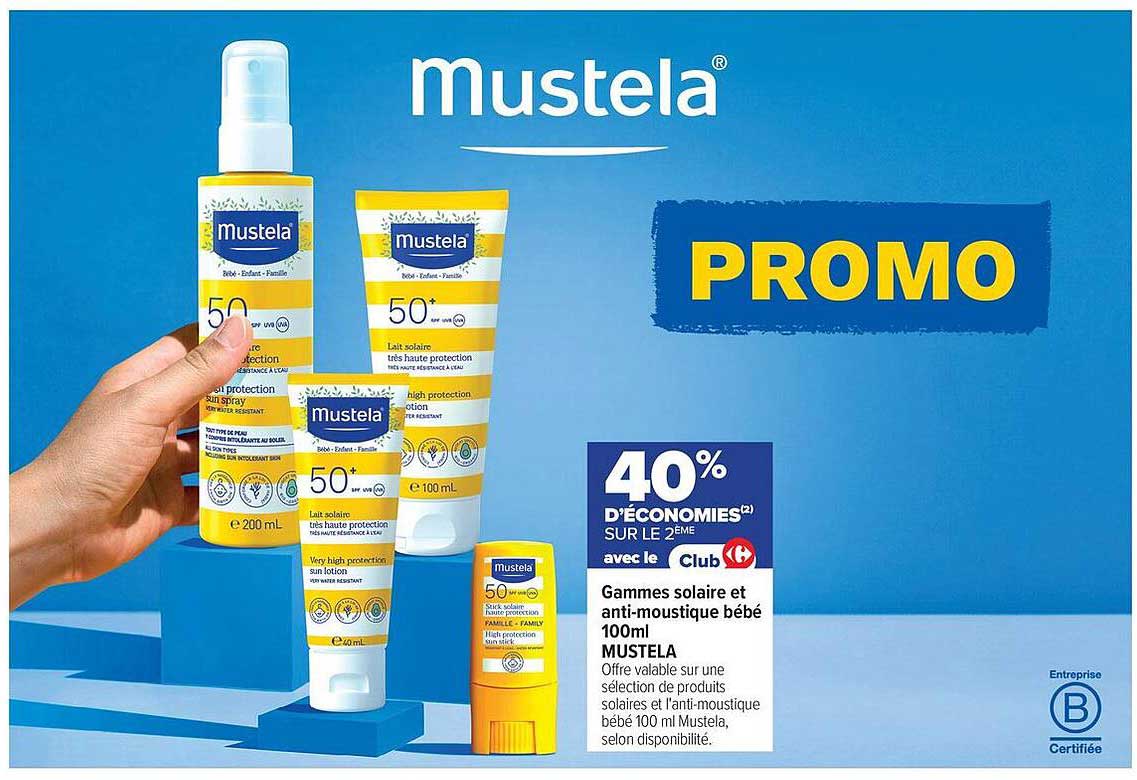 Gammes solaire et anti-moustique bébé 100ml MUSTELA