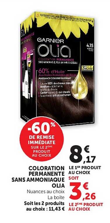 GARNIER OLIA COLORATION PERMANENTE SANS AMMONIAQUE OLIA