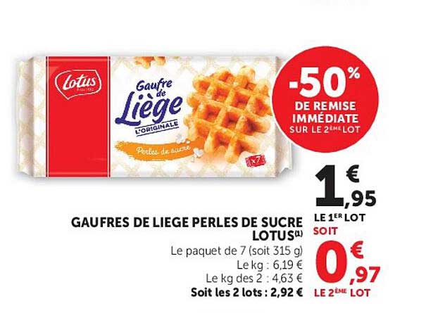 Gaufres de Liège perles de sucre LOTUS