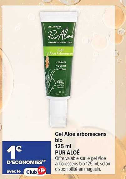 Gel Aloe arborescens bio 125 ml PUR ALOE