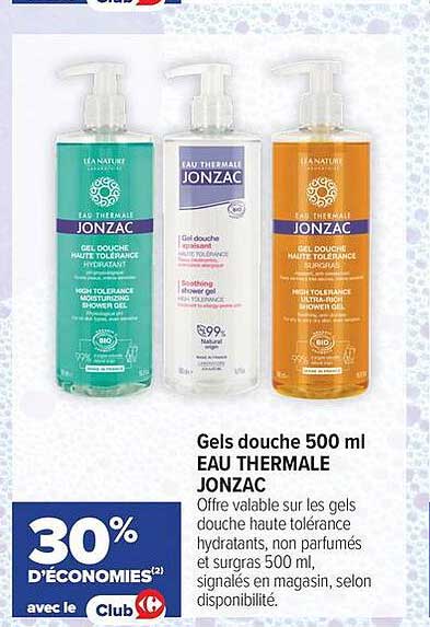 Gels douche 500 ml EAU THERMALE JONZAC