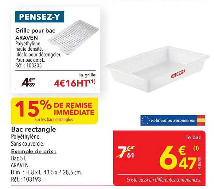 Grille pour bac ARAVEN