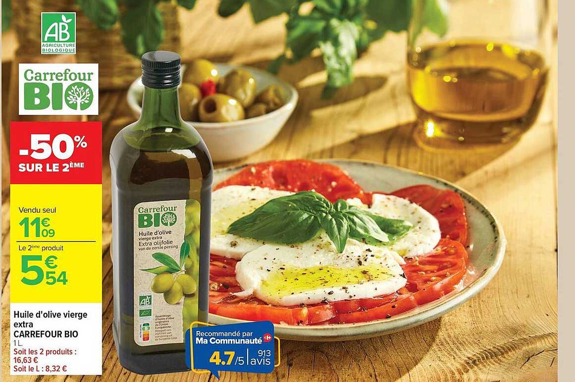 Huile d'olive vierge extra CARREFOUR BIO 1 L