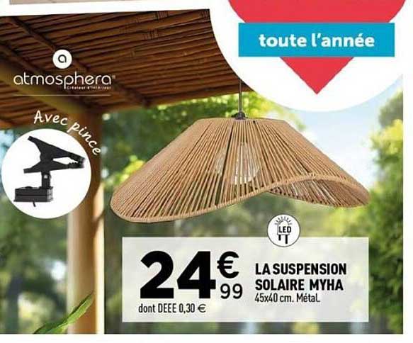 LA SUSPENSION SOLAIRE MYHA 45x40 cm. Métal