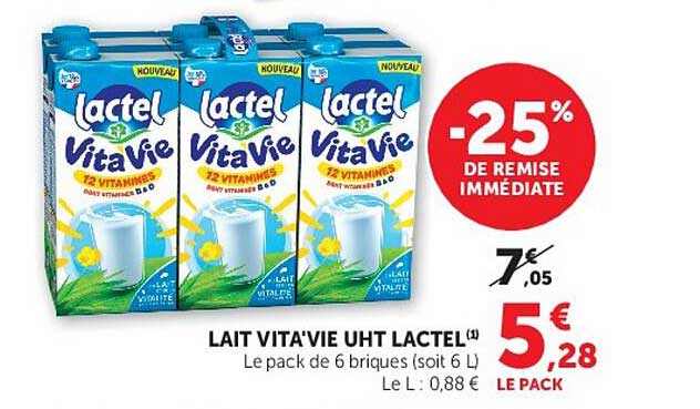 LAIT VITA'VIE UHT LACTEL