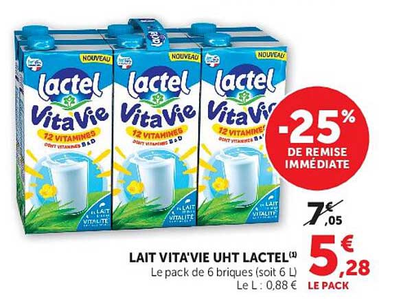 LAIT VITA'VIE UHT LACTEL